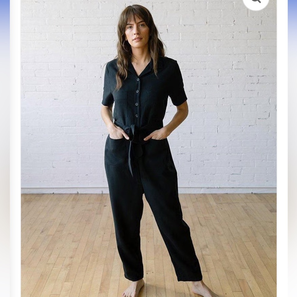 Tradlands Linen Blend Jumpsuit with tie